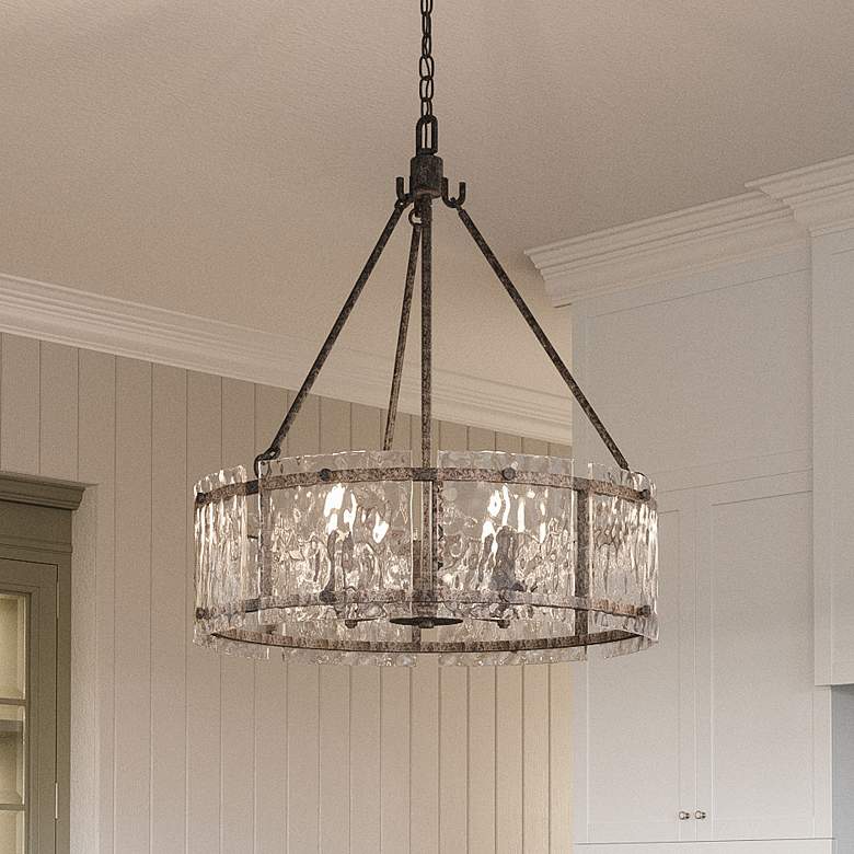 Image 2 Quoizel Fortress 20 1/2" Wide Mottled Silver Metal 5-Light Pendant