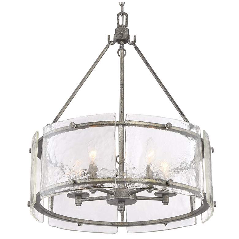 Image 6 Quoizel Fortress 20 1/2" Wide Mottled Silver Metal 5-Light Pendant more views