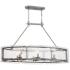 Quoizel Fortress 39" Wide Mottled Silver 6-Light Oval Chandelier