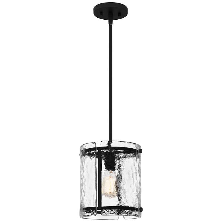 Image 3 Quoizel Fortress 9 1/4" Wide Earth Black Textured Glass Mini Pendant