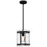 3_Quoizel Fortress 9 1/4" Wide Earth Black Textured Glass Mini Pendant