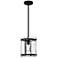 Quoizel Fortress 9 1/4" Wide Earth Black Textured Glass Mini Pendant