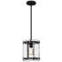 Quoizel Fortress 9 1/4" Wide Earth Black Textured Glass Mini Pendant
