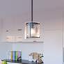 2_Quoizel Fortress 9 1/4" Wide Earth Black Textured Glass Mini Pendant