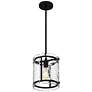 5_Quoizel Fortress 9 1/4" Wide Earth Black Textured Glass Mini Pendant more views