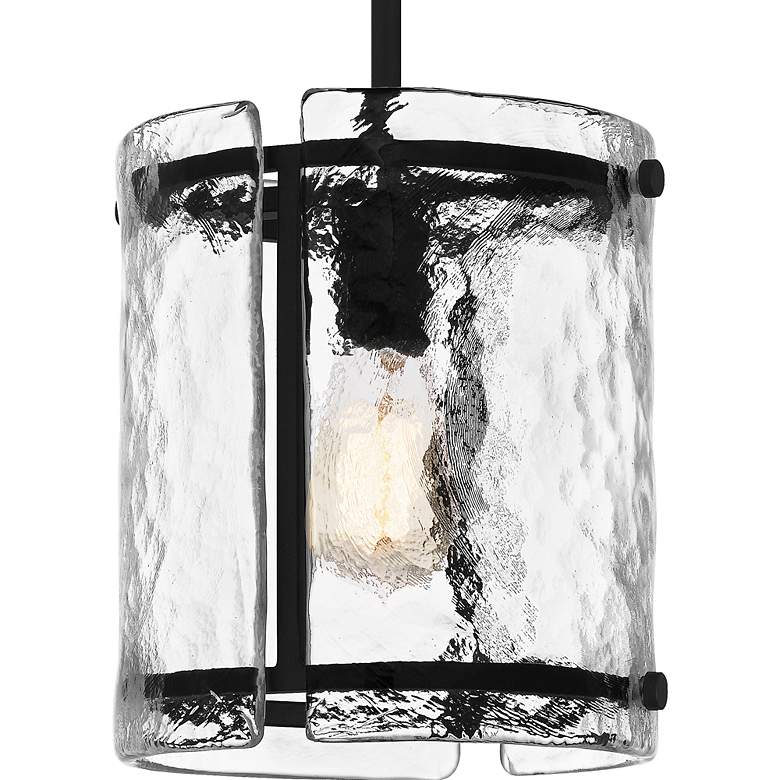 Image 6 Quoizel Fortress 9 1/4" Wide Earth Black Textured Glass Mini Pendant more views