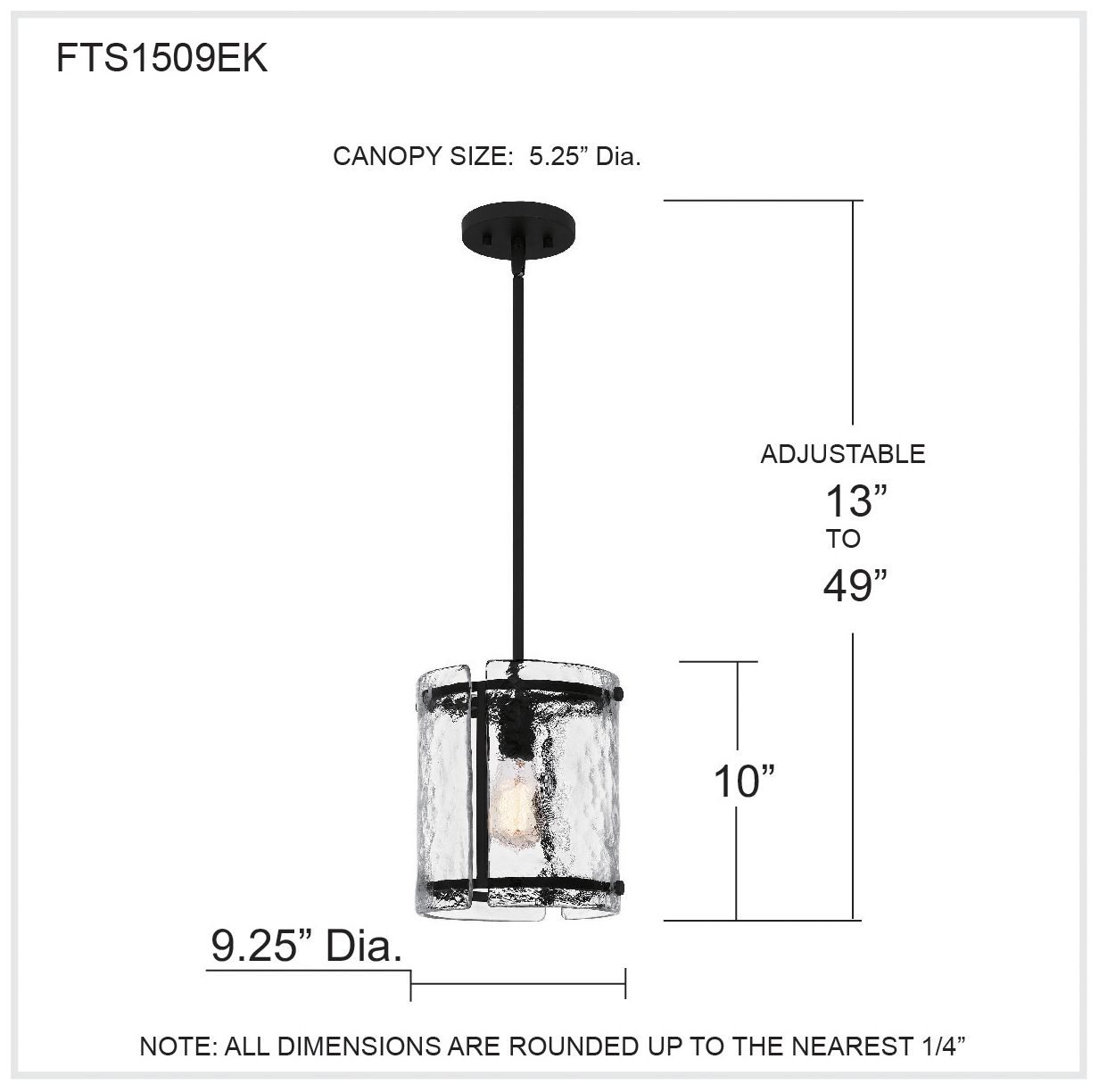 Quoizel Fortress 9 1/4" Wide Earth Black Textured Glass Mini Pendant in scene