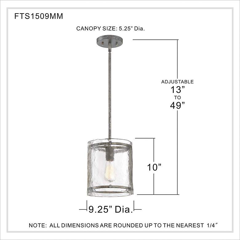 Image 4 Quoizel Fortress 9 1/4" Wide Mottled Silver and Glass Mini Pendant more views