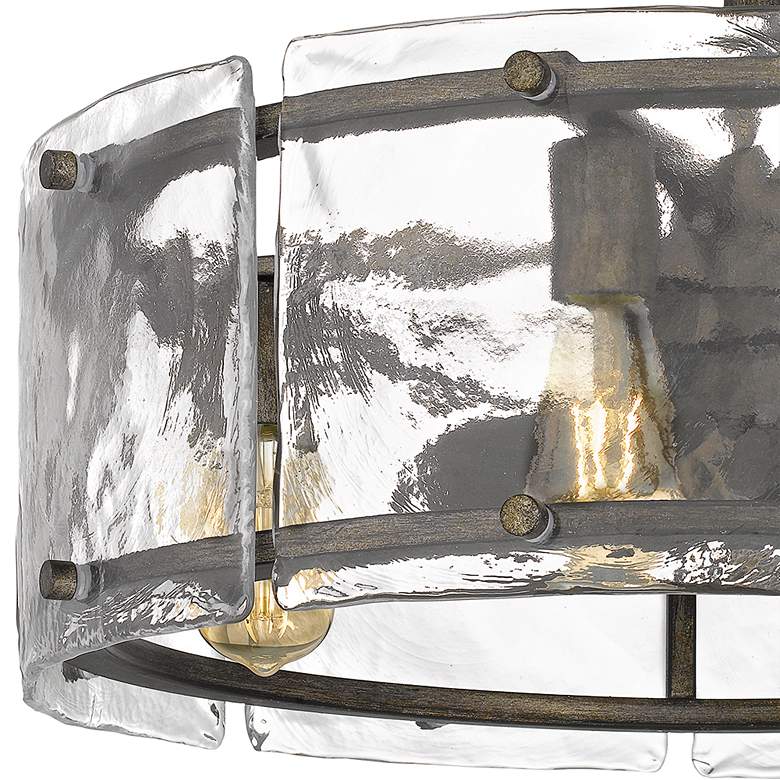 Image 4 Quoizel Fortress Mottled Silver Damp Rated LED Fandelier Ceiling Fan more views