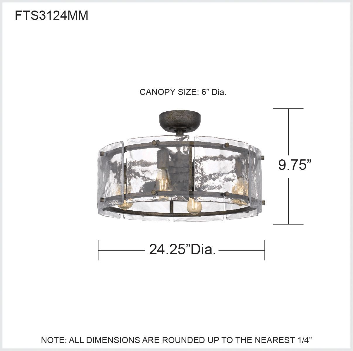 Quoizel Fortress Mottled Silver Damp Rated LED Fandelier Ceiling Fan in scene