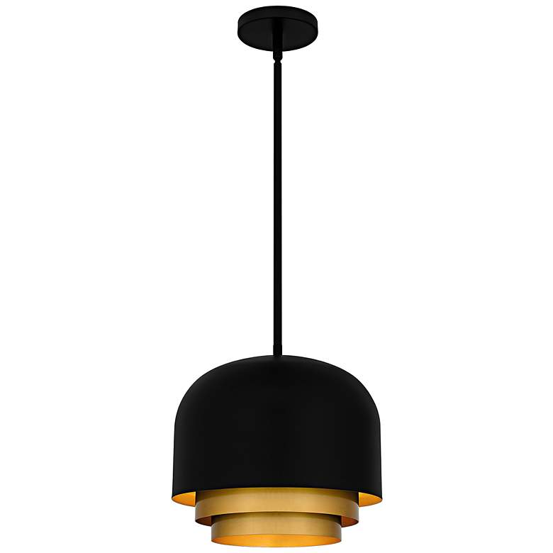 Image 1 Quoizel Frankie 12" Wide 3-Light Matte Black Modern Pendant