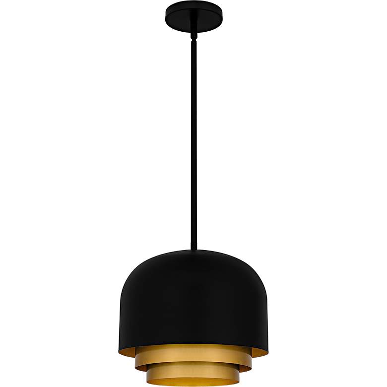 Image 2 Quoizel Frankie 12" Wide 3-Light Matte Black Modern Pendant more views