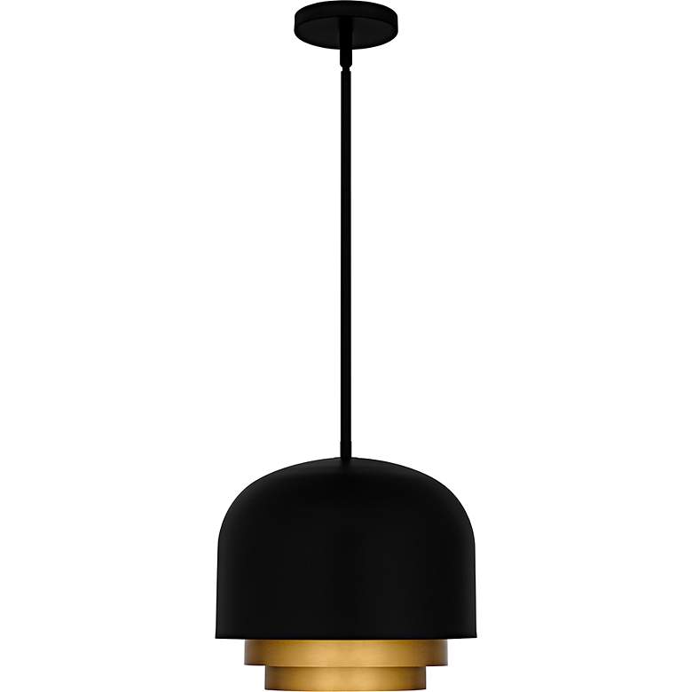 Image 3 Quoizel Frankie 12" Wide 3-Light Matte Black Modern Pendant more views