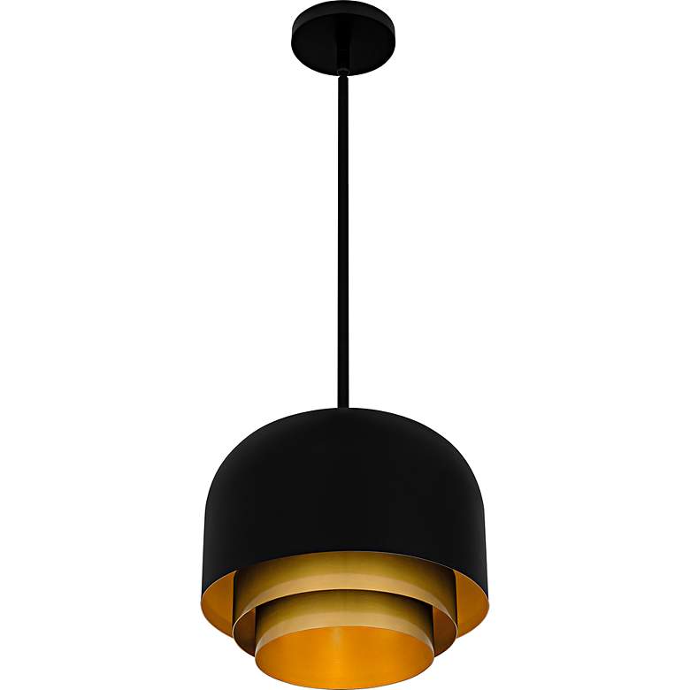 Image 4 Quoizel Frankie 12" Wide 3-Light Matte Black Modern Pendant more views