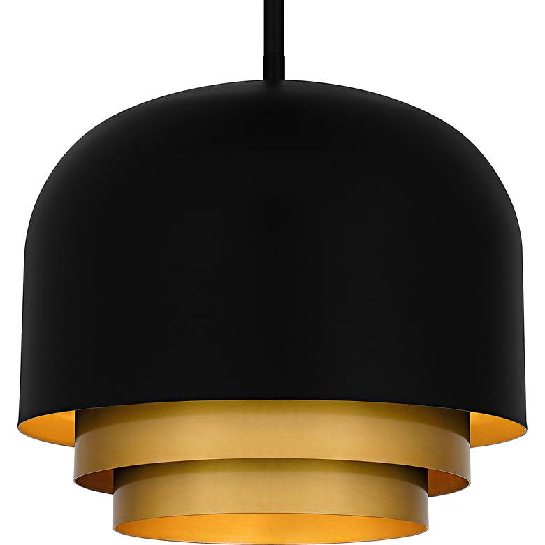 Image 5 Quoizel Frankie 12" Wide 3-Light Matte Black Modern Pendant more views