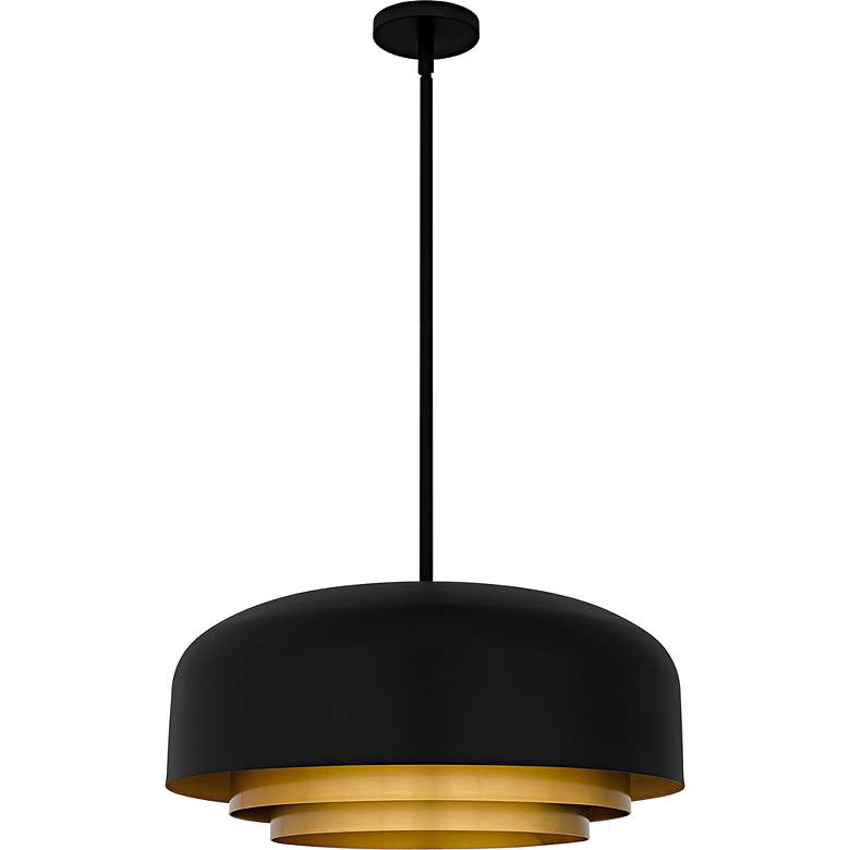 Image 2 Quoizel Frankie 22" Wide Matte Black and Gold Pendant Light more views