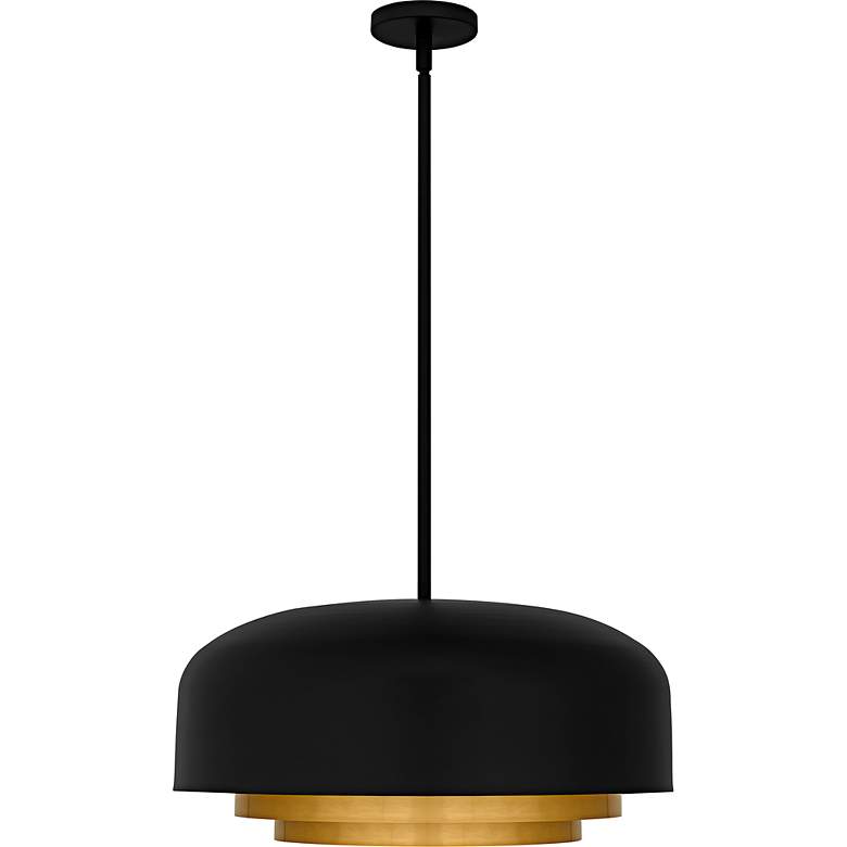Image 3 Quoizel Frankie 22" Wide Matte Black and Gold Pendant Light more views