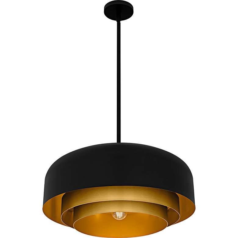 Image 4 Quoizel Frankie 22" Wide Matte Black and Gold Pendant Light more views
