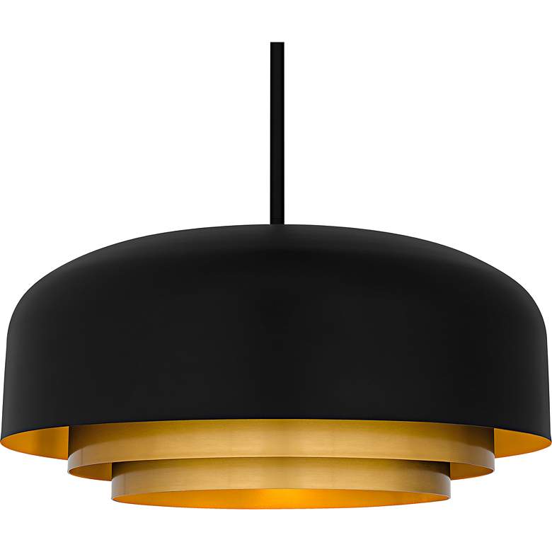 Image 5 Quoizel Frankie 22" Wide Matte Black and Gold Pendant Light more views