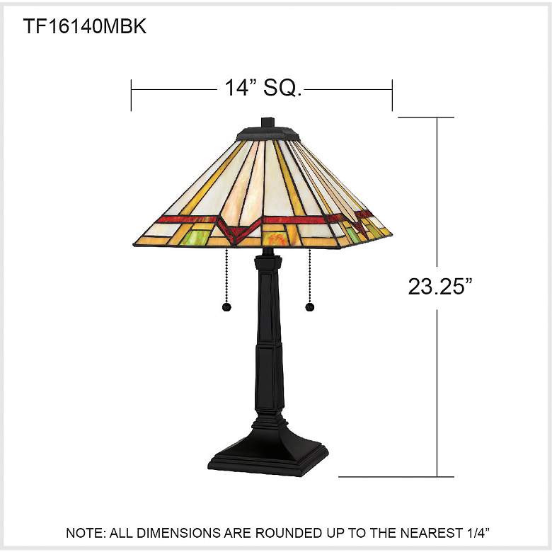 Image 7 Quoizel Frederick Matte Black Art Glass Accent Table Lamp more views