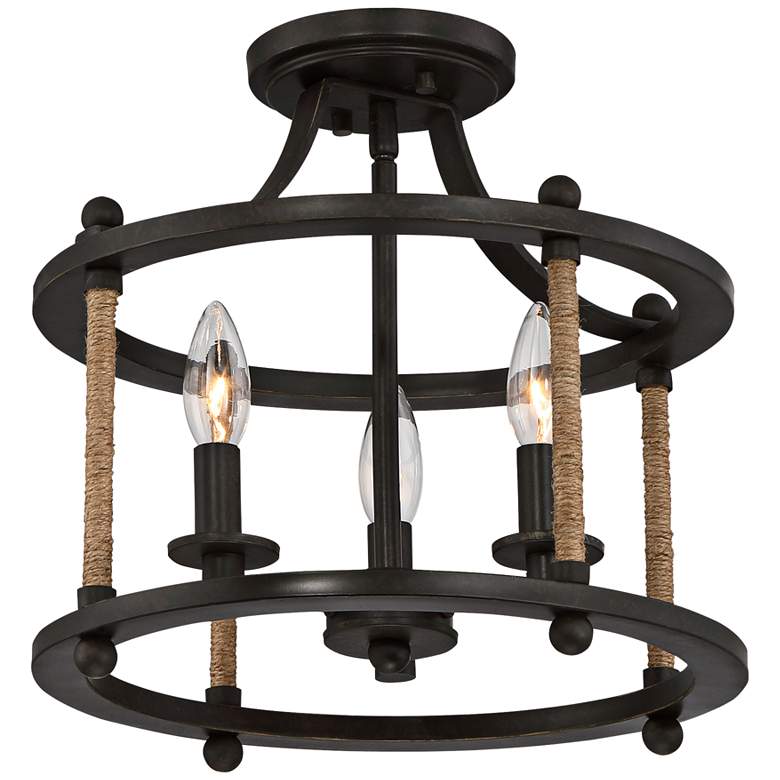 Image 2 Quoizel Frontier 13" Wide Imperial Bronze Ceiling Light
