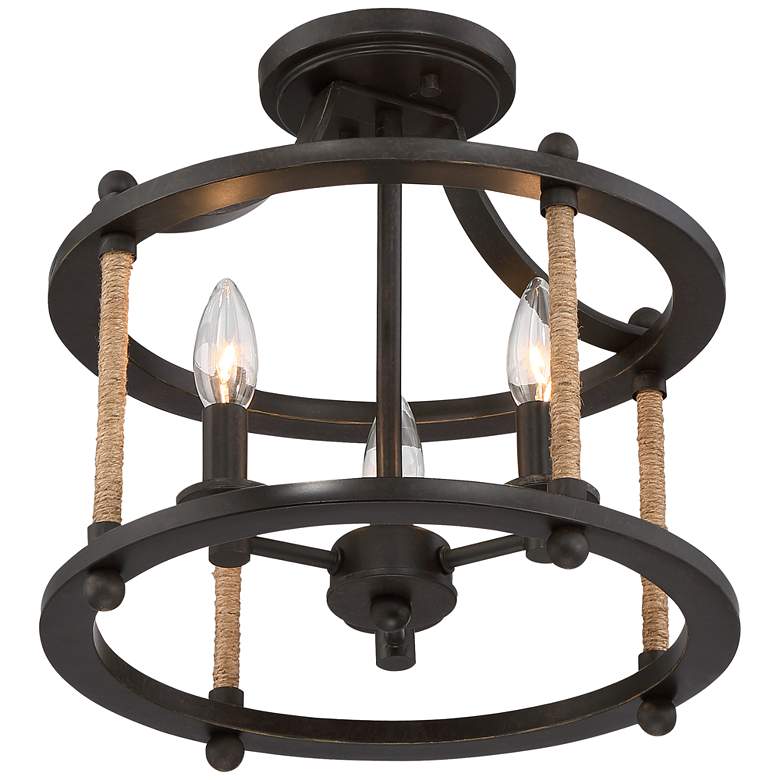 Image 3 Quoizel Frontier 13" Wide Imperial Bronze Ceiling Light more views