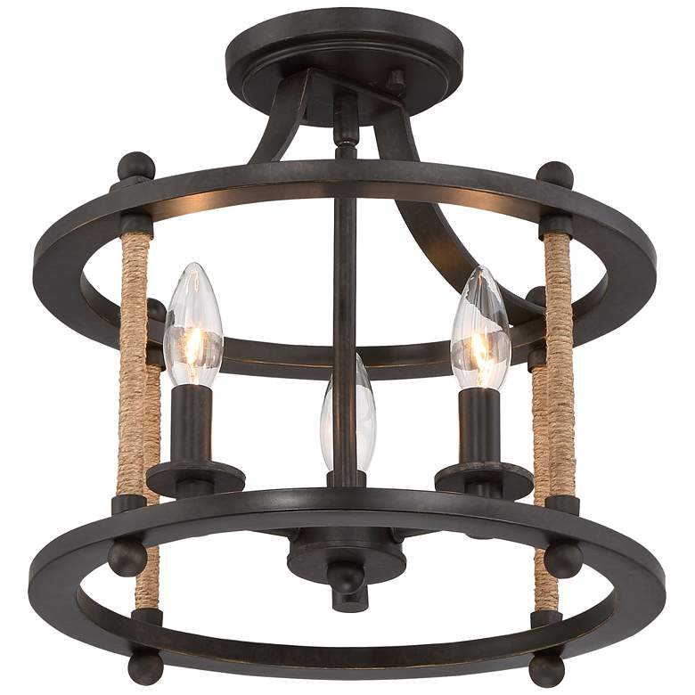 Image 4 Quoizel Frontier 13" Wide Imperial Bronze Ceiling Light more views