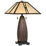 Quoizel Fulton 26 1/2" Mission Bronze Tiffany-Style Shade Table Lamp