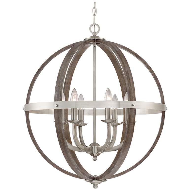 Image 2 Quoizel Fusion 24 1/2" Wide Brushed Nickel 6-Light Orb Chandelier