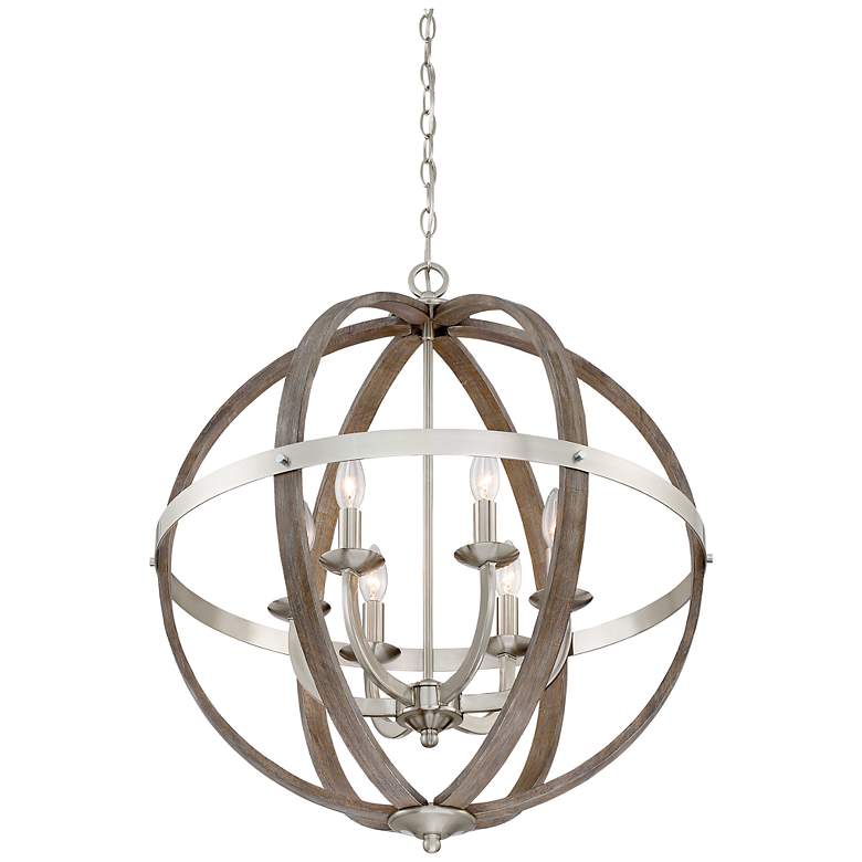 Image 3 Quoizel Fusion 24 1/2" Wide Brushed Nickel 6-Light Orb Chandelier more views