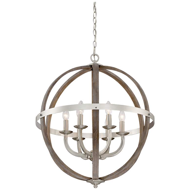 Image 4 Quoizel Fusion 24 1/2" Wide Brushed Nickel 6-Light Orb Chandelier more views