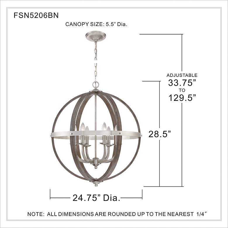 Image 5 Quoizel Fusion 24 1/2" Wide Brushed Nickel 6-Light Orb Chandelier more views