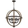 4_Quoizel Fusion 24 3/4" Wide Black and Wood 6-Light Pendant Light more views