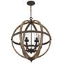 5_Quoizel Fusion 24 3/4" Wide Black and Wood 6-Light Pendant Light more views