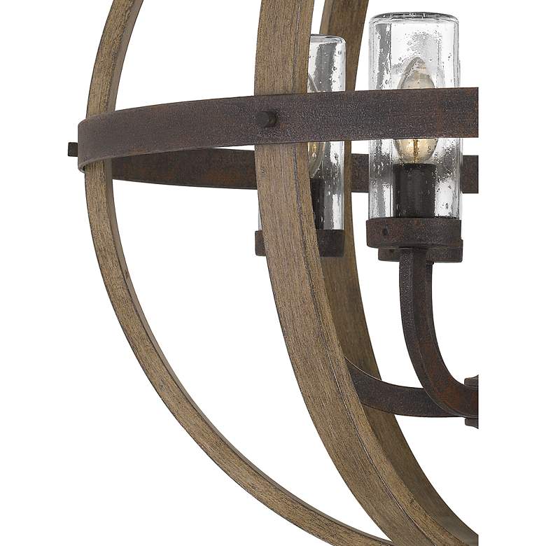 Image 6 Quoizel Fusion 24 3/4" Wide Black and Wood 6-Light Pendant Light more views