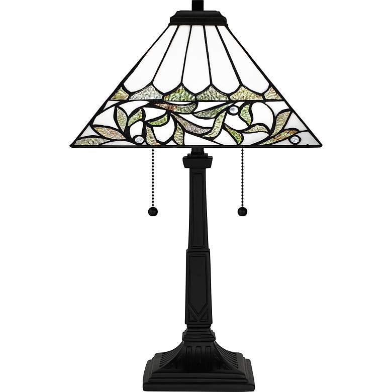 Image 3 Quoizel Galahad Matte Black Tiffany Accent Table Lamp more views