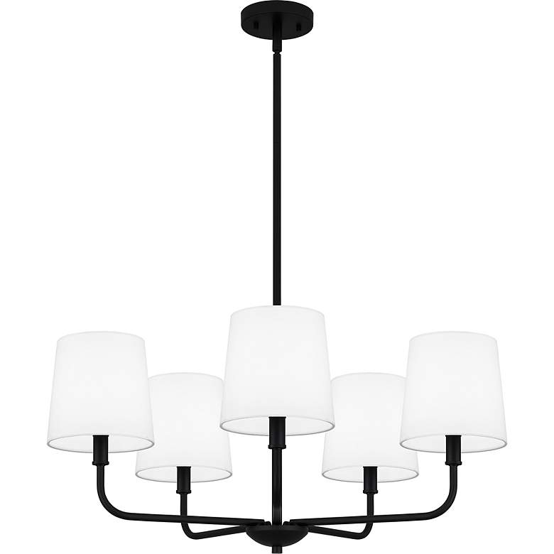 Image 5 Quoizel Gallagher 28" Wide Matte Black 5-Light Chandelier more views