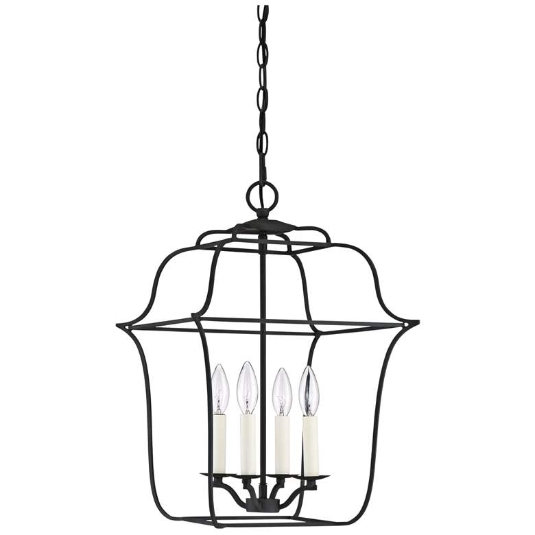 Image 3 Quoizel Gallery 14" W 4-Light Royal Ebony Cage Chandelier more views