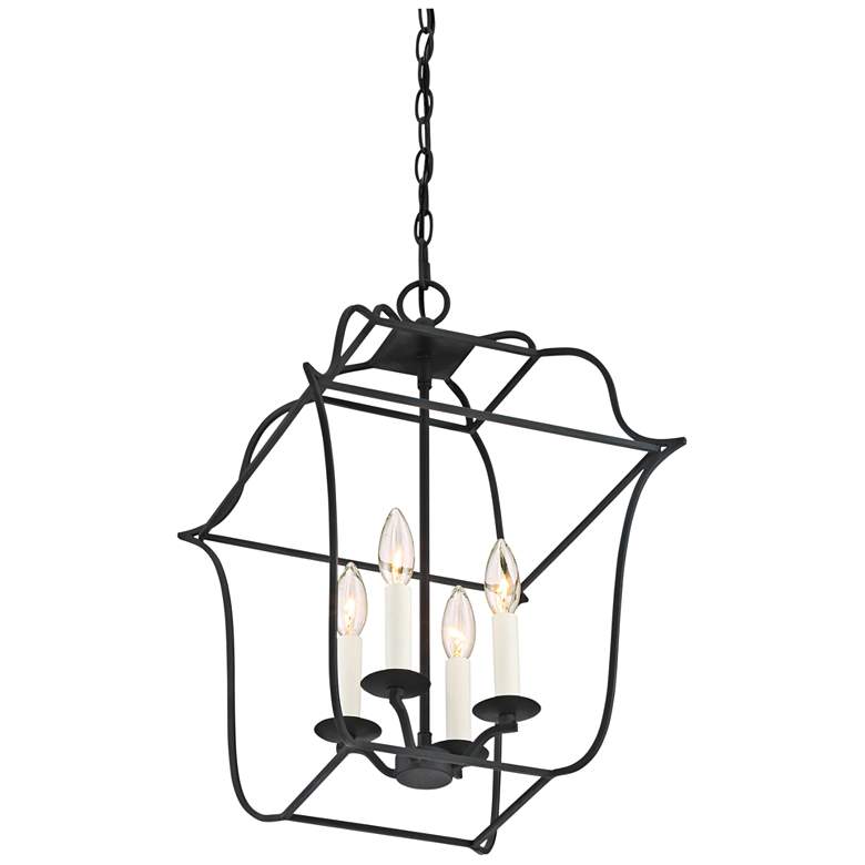 Image 4 Quoizel Gallery 14" W 4-Light Royal Ebony Cage Chandelier more views