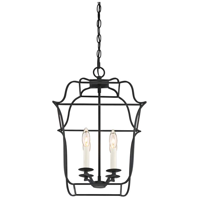 Image 5 Quoizel Gallery 14 inch W 4-Light Royal Ebony Cage Chandelier more views