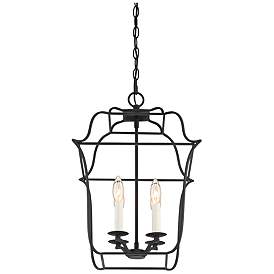 Image5 of Quoizel Gallery 14" W 4-Light Royal Ebony Cage Chandelier more views