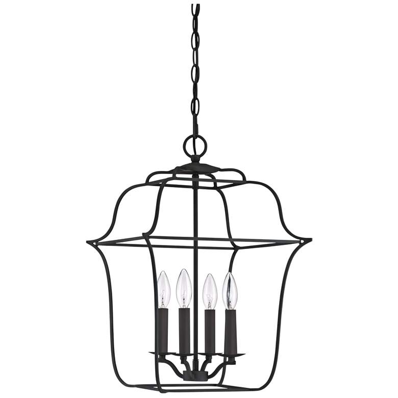 Image 7 Quoizel Gallery 14" W 4-Light Royal Ebony Cage Chandelier more views