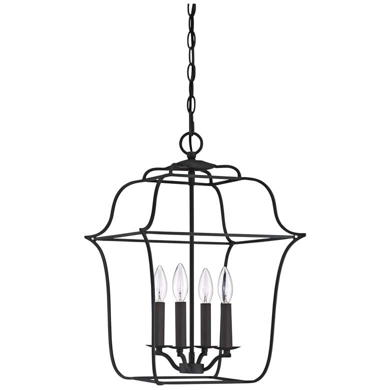 Image 7 Quoizel Gallery 14" W 4-Light Royal Ebony Cage Chandelier more views