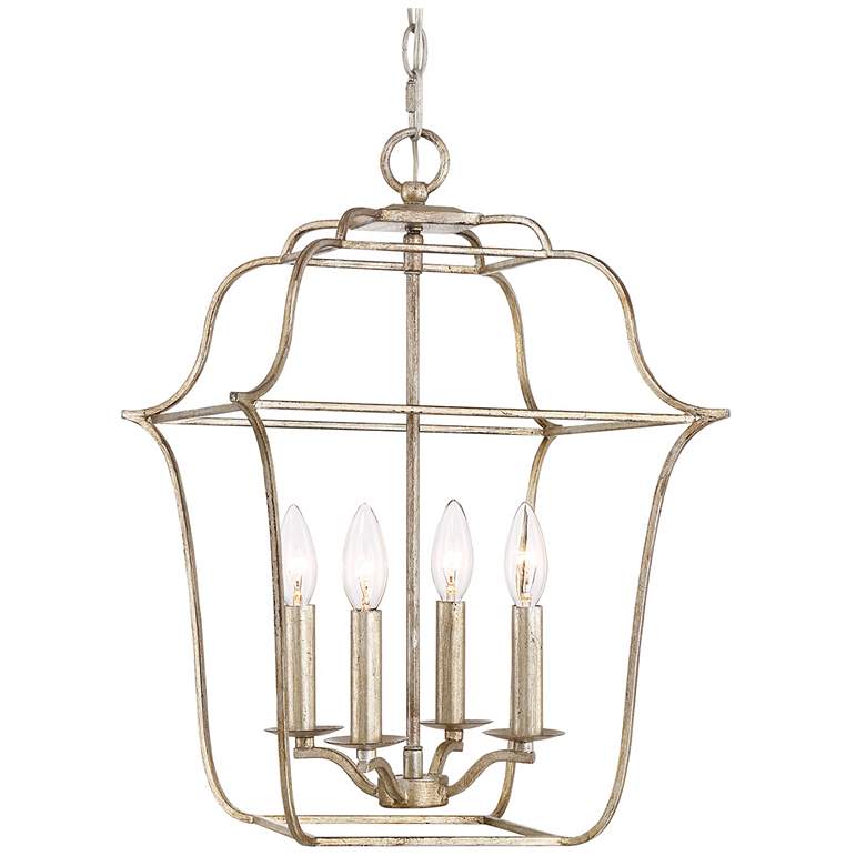 Image 2 Quoizel Gallery 14" Wide Century Silver Leaf 4-Light Pendant