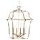 Quoizel Gallery 14" Wide Century Silver Leaf 4-Light Pendant