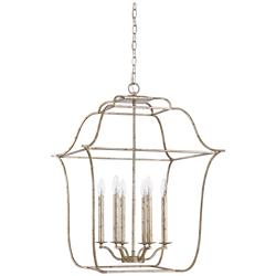 Quoizel Gallery 22"W Century Silver Leaf 6-Light Chandelier