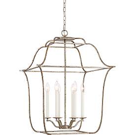 Image5 of Quoizel Gallery 22"W Century Silver Leaf 6-Light Chandelier more views
