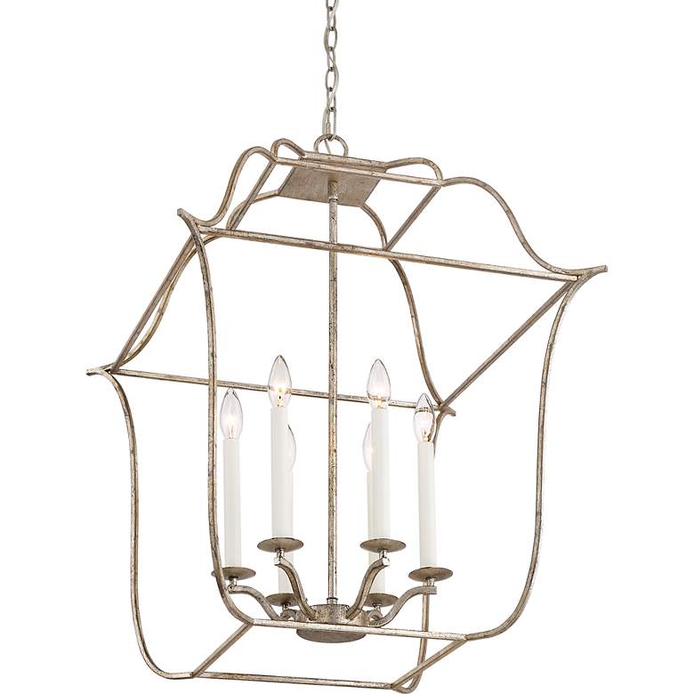 Image 6 Quoizel Gallery 22"W Century Silver Leaf 6-Light Chandelier more views