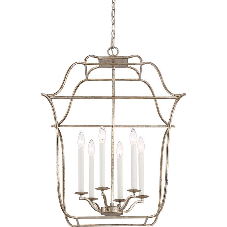 Image 7 Quoizel Gallery 22"W Century Silver Leaf 6-Light Chandelier more views
