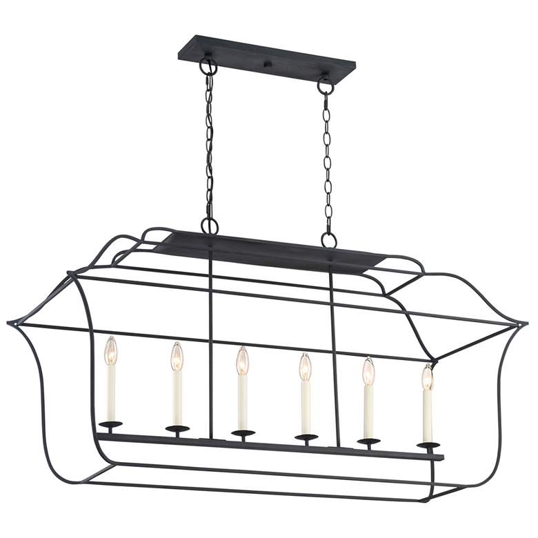 Image 2 Quoizel Gallery 48"W 6-Light Royal Ebony Island Chandelier
